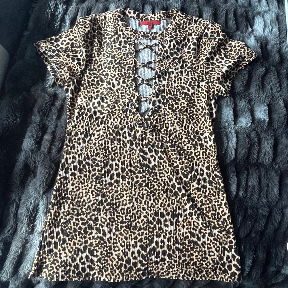 Cheetah print Women’s Lace Up Shirt